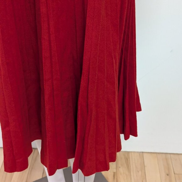 Vintage Saint Laurent red and white heart blouse with scarf long pleated skirt - Picture 10 of 11